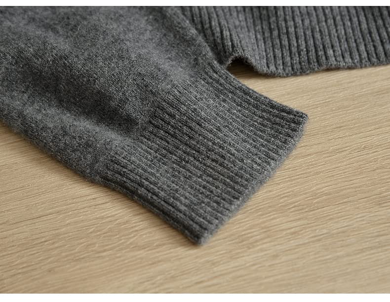 Alloaone Men Winter 100% Solid Lapel Bottoming Long-Sleeved Solid Color Business Middle-Aged Cashmere Sweater4