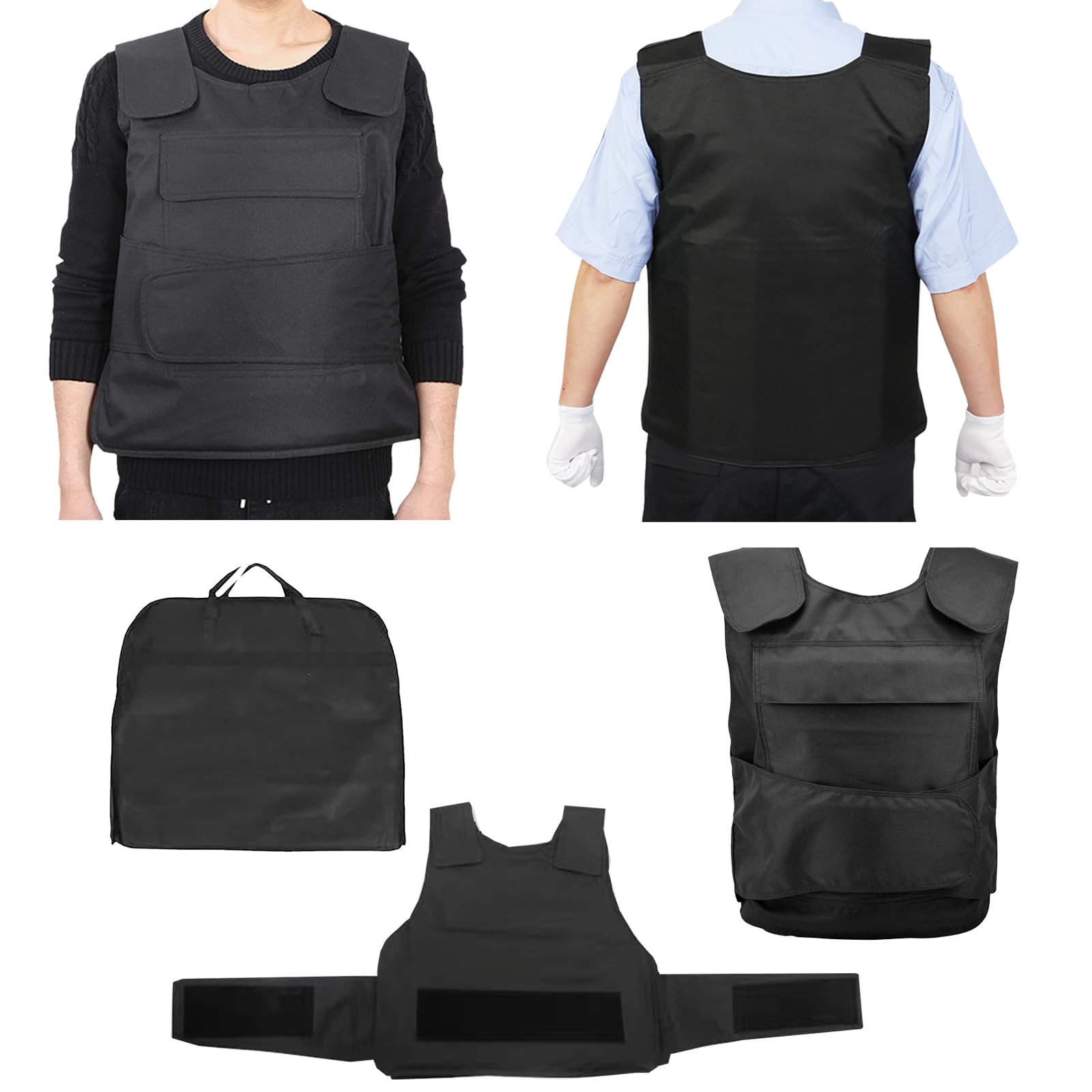 Stichschutzweste, Einstellbar Stichschutz weste Herren Schutzweste Stichfest Stichfeste Weste Stichfeste Kleidung Security Weste Mit Klettverschluss FüR Polizei Security Wachschutz