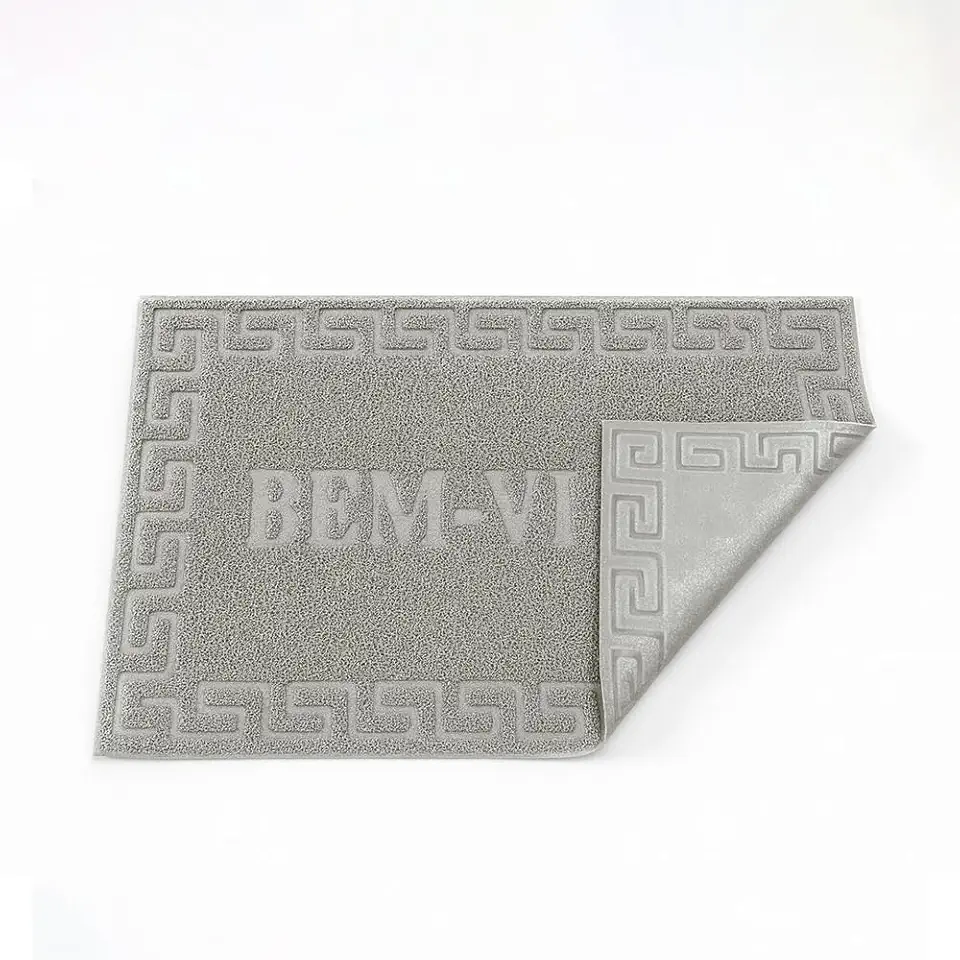 Kit Tapetes Capacho Emborrachado Bem Vindo Porta Entrada Casa Apartamento Antiderrapante (1, Cinza Claro)