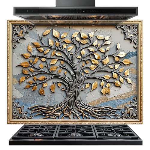 Tempered Glass Backsplash for Kitchen - Easy to Clean Behind