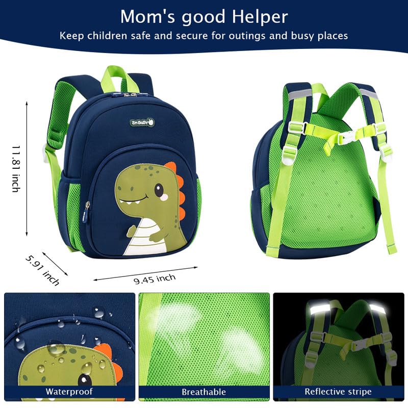 Padgene Toddler Backpacks Kids Preschool Backpack Waterproof Neoprene Animal Schoolbag Lunch backpack 3D Cartoon Mini Travel Bag for Boys Girls Ages 3-53