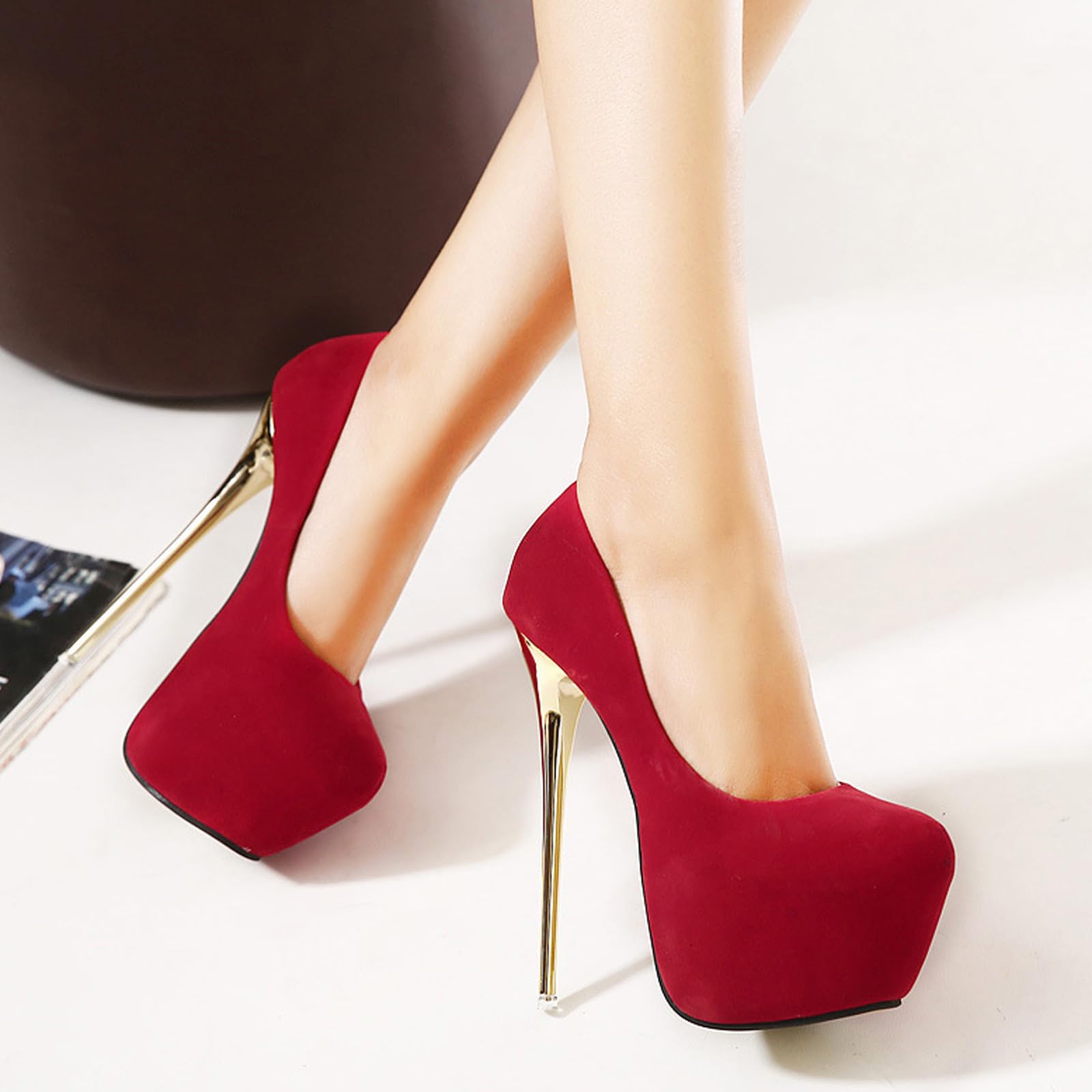 Scarpe con Tacco E Plateau Scarpe col Tacco Donna Tacco A Spillo Décolleté Donna 16cm da Matrimonio Ufficio Feste Sexy Scarpe