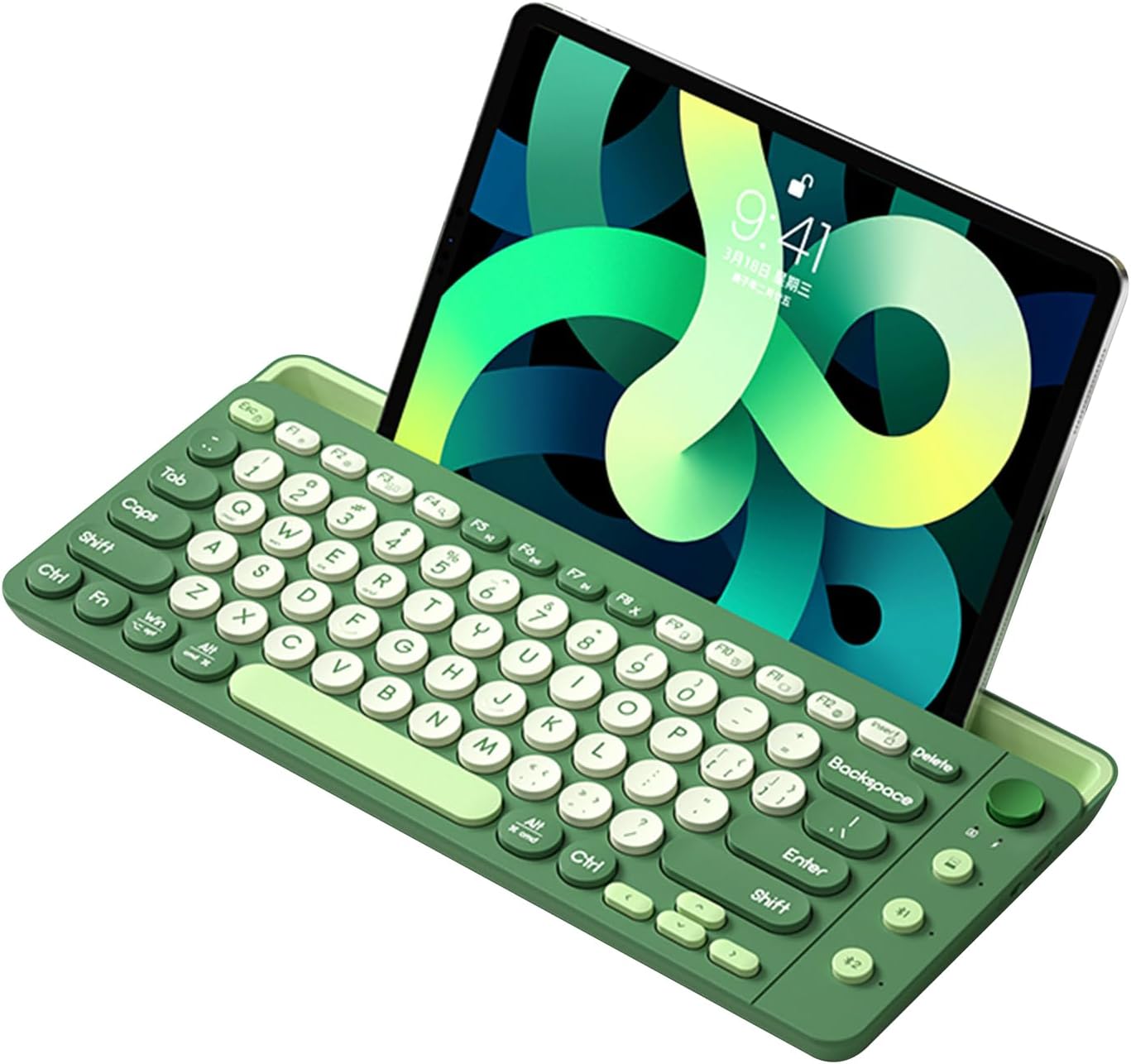 MOSHOU Retro Typewriter Keyboard with Tablet Stand,Wireless