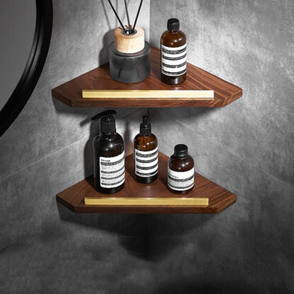 Caddy de douche d'angle mural avec fixation stable en alu noir pour cosmétiques