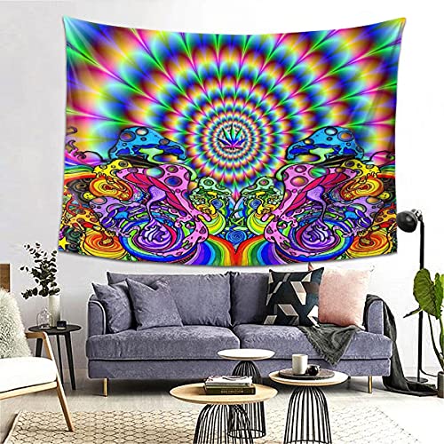 BAIFUMEN Tapisserie mit Marihuana-Blättern für Schlafsaal, Schlafzimmer, Wohnzimmer, Heimdekoration, dekorativer Wandbehang mit 203 x 152 cm Cover