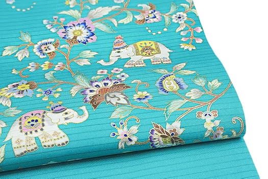 Amazon | 岡重 名古屋帯 九寸名古屋帯 夏物 象更紗 夏塩瀬 反物