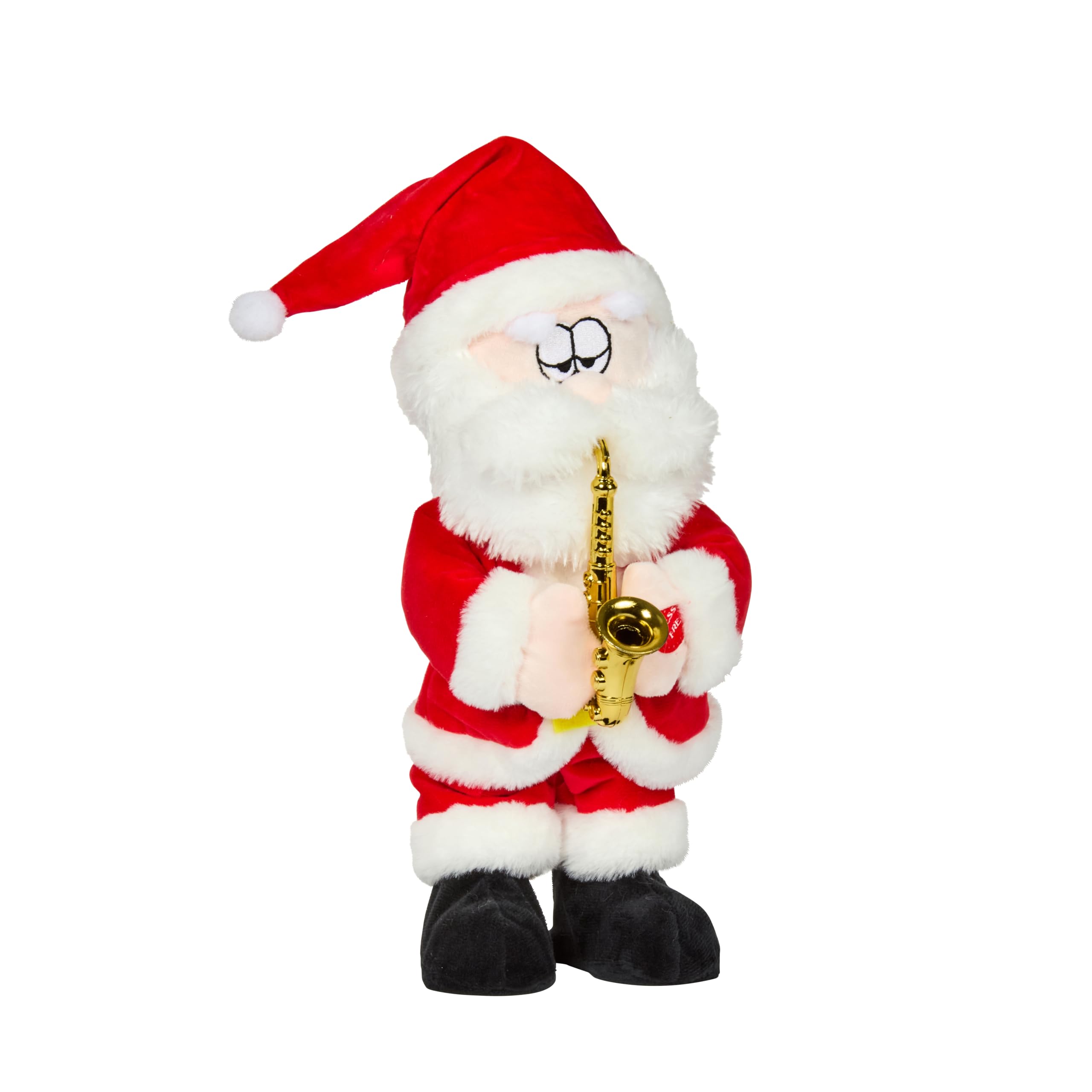 Musicals Santa, Saxophone playing Father Christmas, dances to the beat, SaxSanta