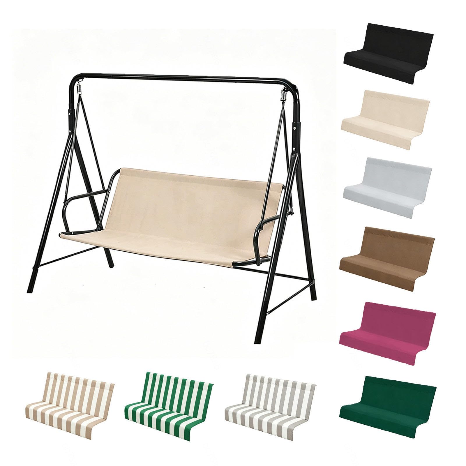 Funda de Repuesto para Asiento de Columpio Tela Oxford Gruesa 600D Cubierta de Asiento de Columpio Impermeable, Resistente a los Rayos UV para Porche Patio Exterior ,Beige-158×52×52cm