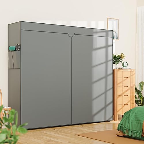 Miniatura 5 de LEHOM G6C Perchero de Servicio Pesado con Cubierta, Perchero de Alambre para Prendas para Colgar Ropa, Perchero Compacto de Almacenamiento de Closet