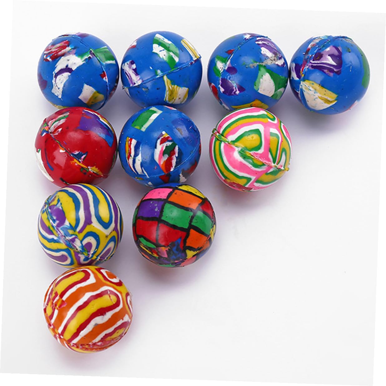 Uonlytech 100 Pezzi Palle Rimbalzanti in Gomma da 32mm Palla per Saltare Morbida e Inodore Giocattolo per Bambini attività Ricreative Stile Casuale