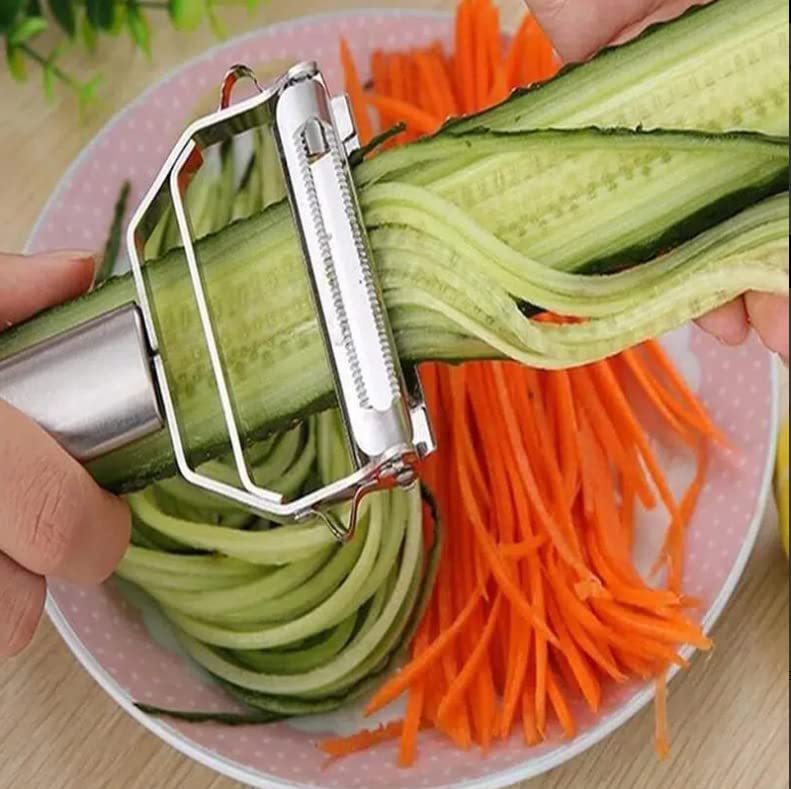 1pc 2 In 1 Fruit Parer, Stainless Steel Grater?Potato, Vegetable, Apple Peelers for kitchen, Fruit, Carrot, Veggie, Potatoes Peeler