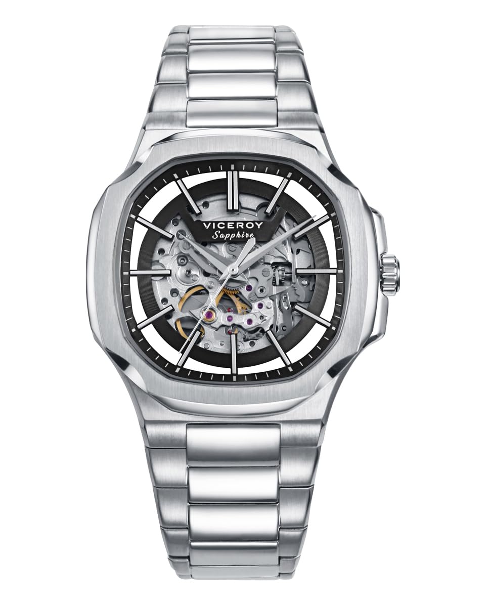 Viceroy Reloj Hombre Analógico - Colección Laura Escanes - 41 mm - Acabado Dorado - Cristal de Zafiro - Sumergible 10 ATM - Movimiento de Automático – 45113-57