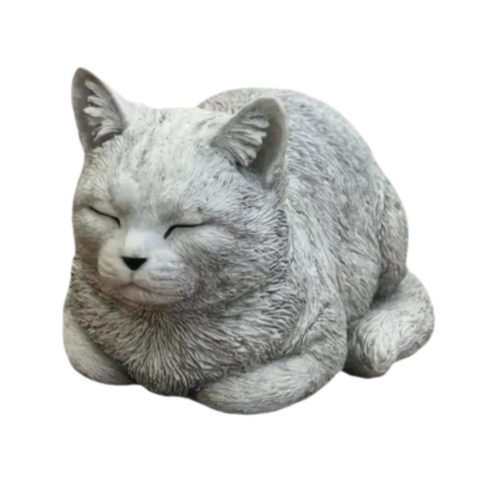 Stgfyxgs Resin Memorial Cat Statue Garden Decoration Cat Figurine Pet Unique Lawn Balcony Keepsake