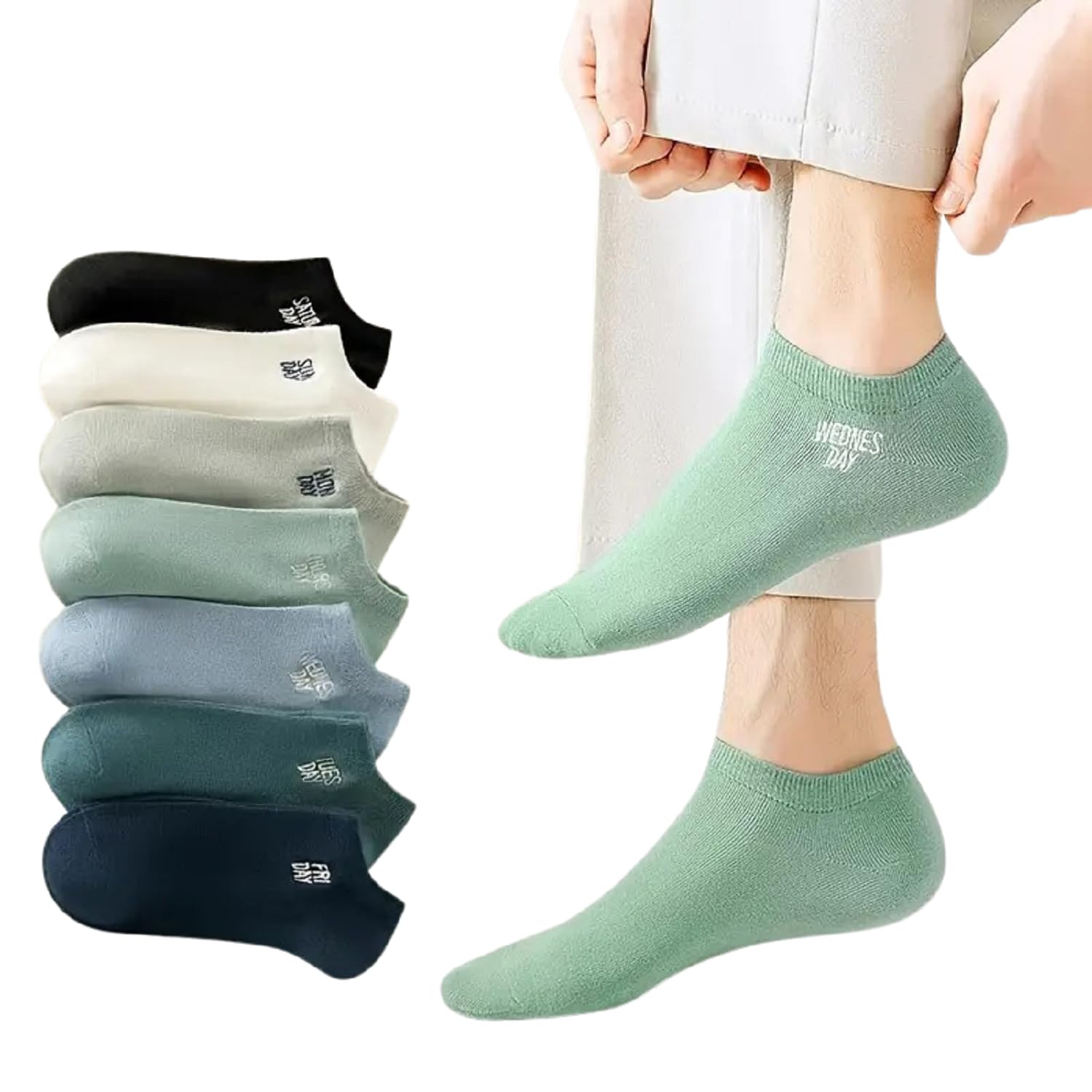 Ankle Length Socks For Men And Women Free Size Pack of 7 | Made With Cotton Breathable, Anti Odour & Moisture Absorbent Combed Cotton Unisex Cute Design (Multi Color)