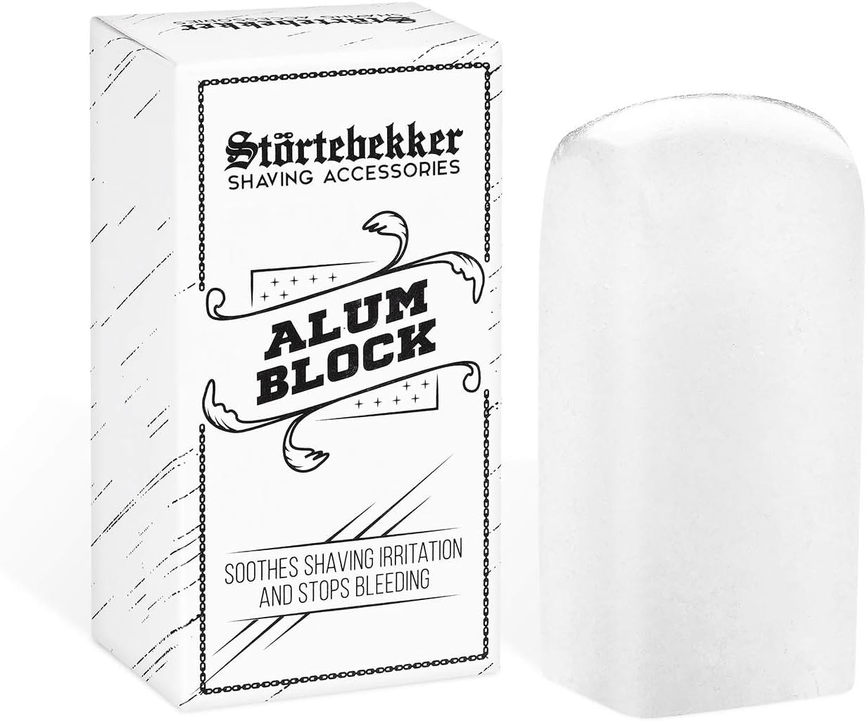 Störtebekker® - Premium Pietra di allume - Sedativo del sangue dopobarba - Lenisce la pelle dopo la rasatura con un rasoio di sicurezza/coltello - effetto antisettico - Blocco di allume potassio