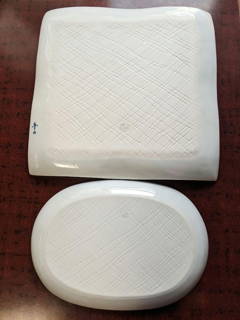 伊万里焼魯山窯 手がき色鍋島焼×2枚 縦19.4×横25.5 伊万里・色鍋島