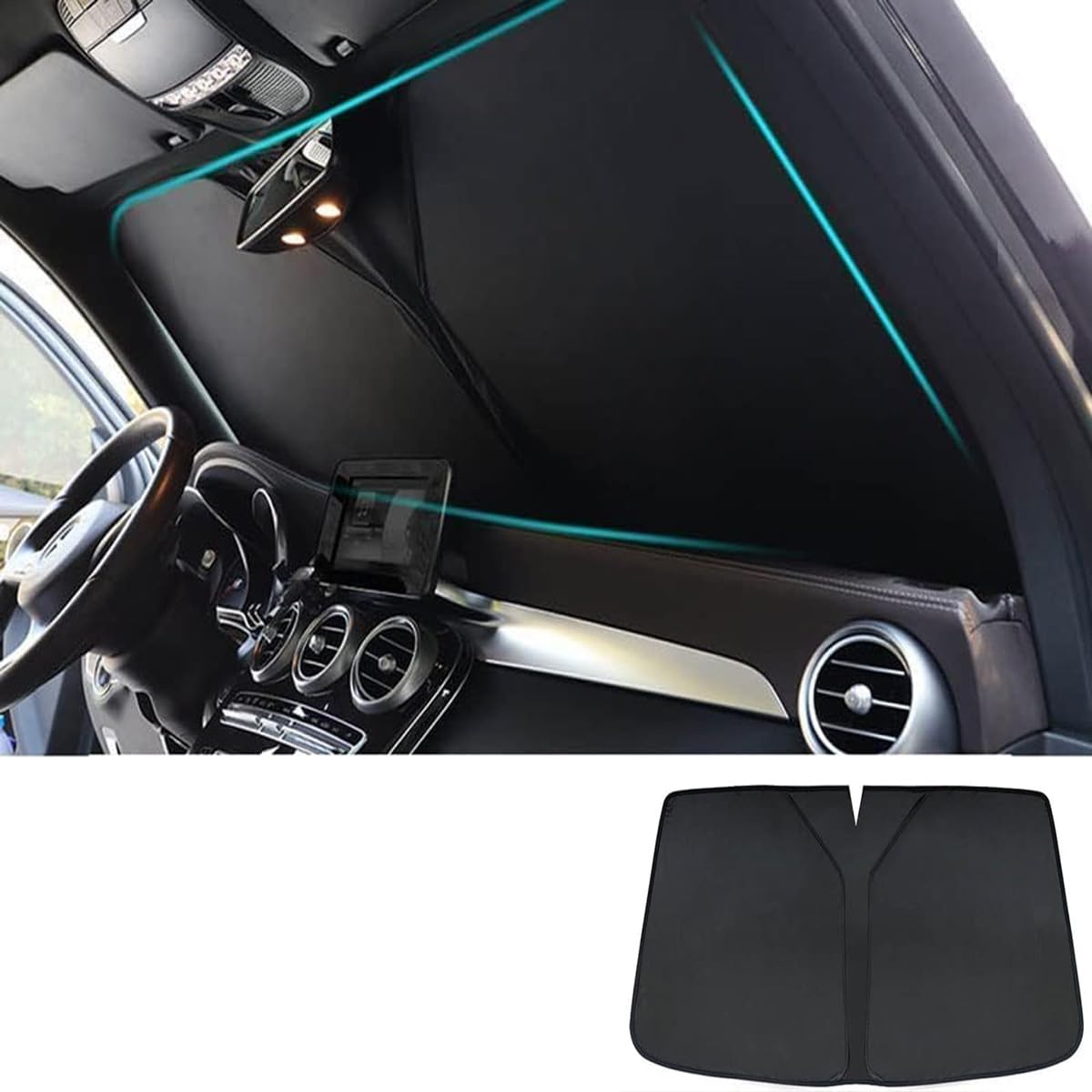 Parasole Parabrezza Pieghevole Per FIAT Ducato 2016-2025 – Tenda Parasole Con Protezione UV 99% – Accessorio Auto Estate - 2