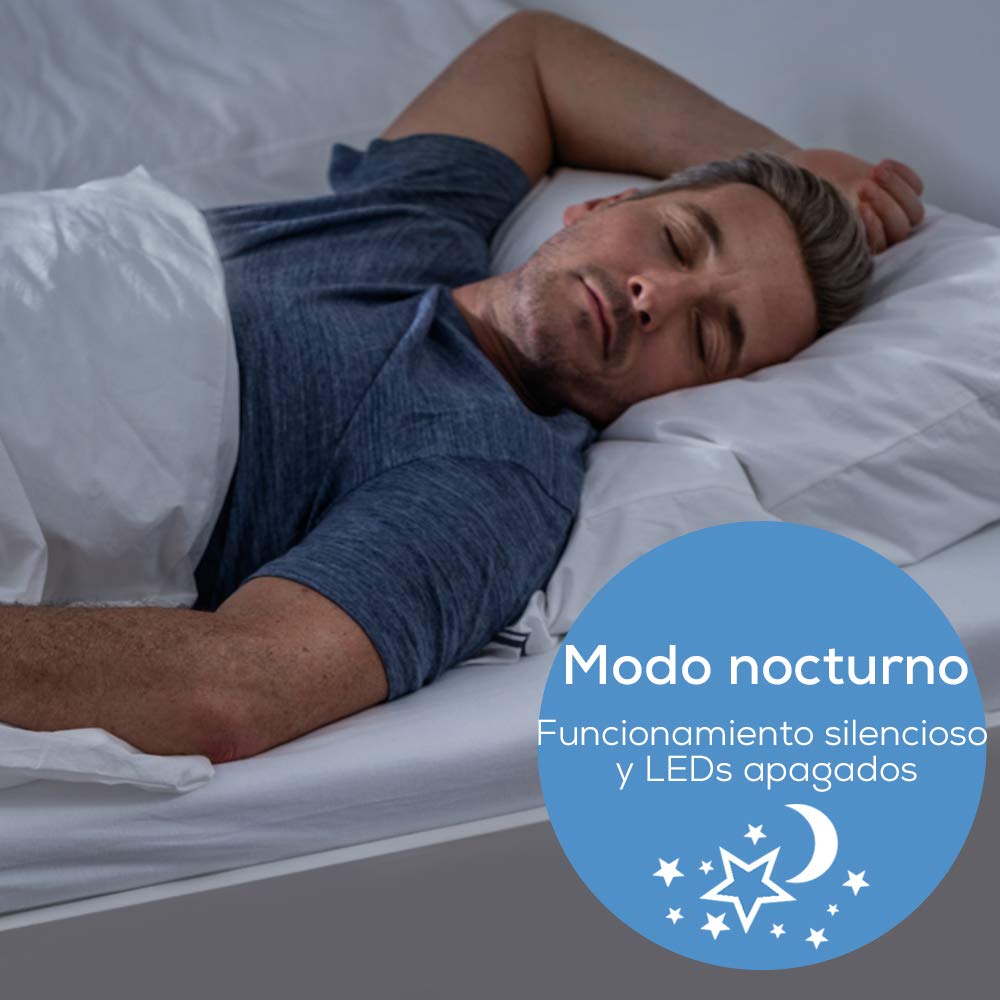 Beurer LR 210 Purificador de aire, con filtro HEPA H13, filtra polvo doméstico, pelo de los animales, los olores, diversas bacterias y virus, temporizador y modo nocturno, para habitaciones hasta 26m²
