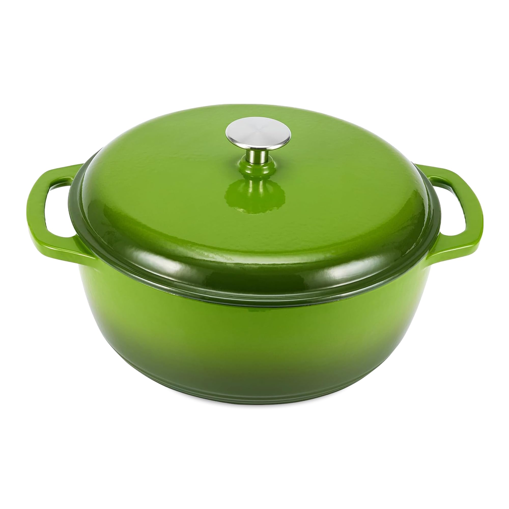 Amazon Basics Enameled Cast Iron Covered Dutch Oven, Round
