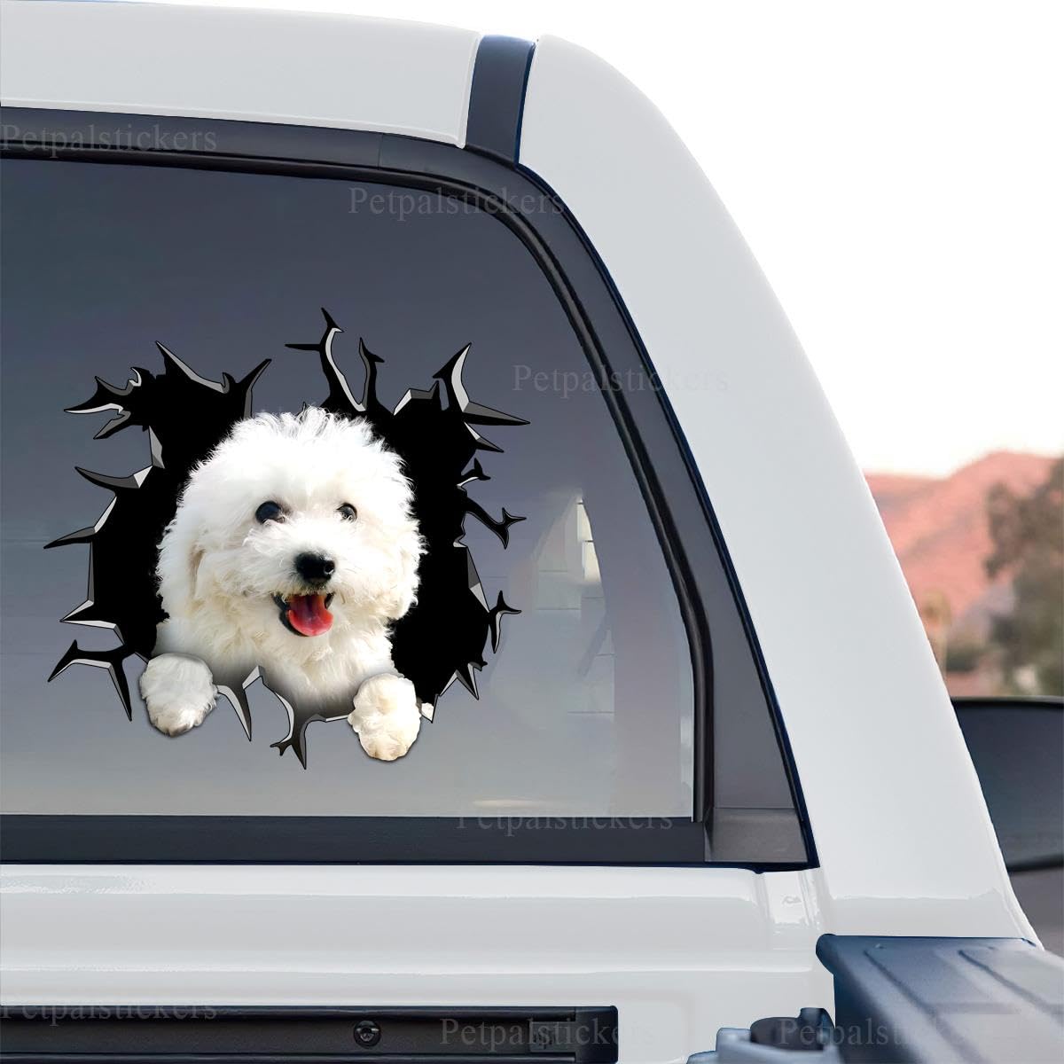 Cute Dog Stickers for Car Window Decals Waterproof Funny Sticker (Bichon Frise Sticker)