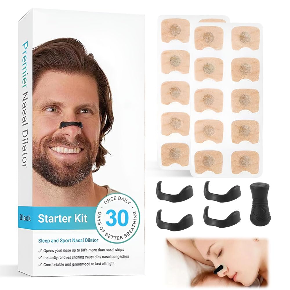 YANGUN 60 Pcs Intake Breathing Nose Magnets, Intake Breathing Nasal Strip, Breathing Nasal Strip, Anti-Snoring Sleep Nasal Strips for Home, Travel, Business Trip, Car, Men and Women(Black)