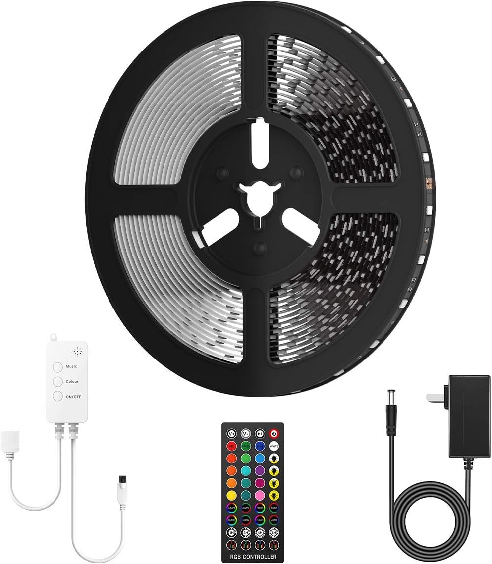 Global Tech PC Smart WiFi Mobile Control Low Voltage IP65 Waterproof RGB LED Strip Compatible with Alexa and Google Assistant, 5 m (White)