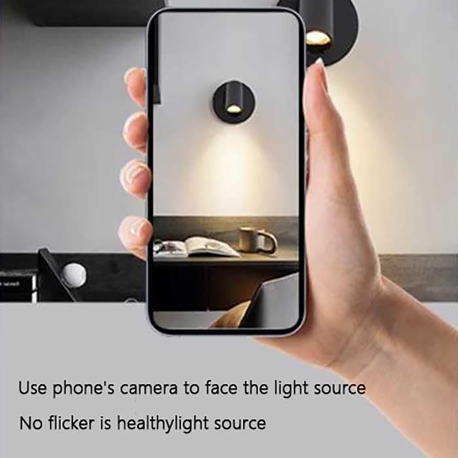 Aplique de Pared LED, Foco de Pared LED, lámpara de Lectura con Interruptor táctil, Aplique de Pared Interior Adecuado para cocinas, Salas de Estar, dormitorios, pasillos (2 paquet