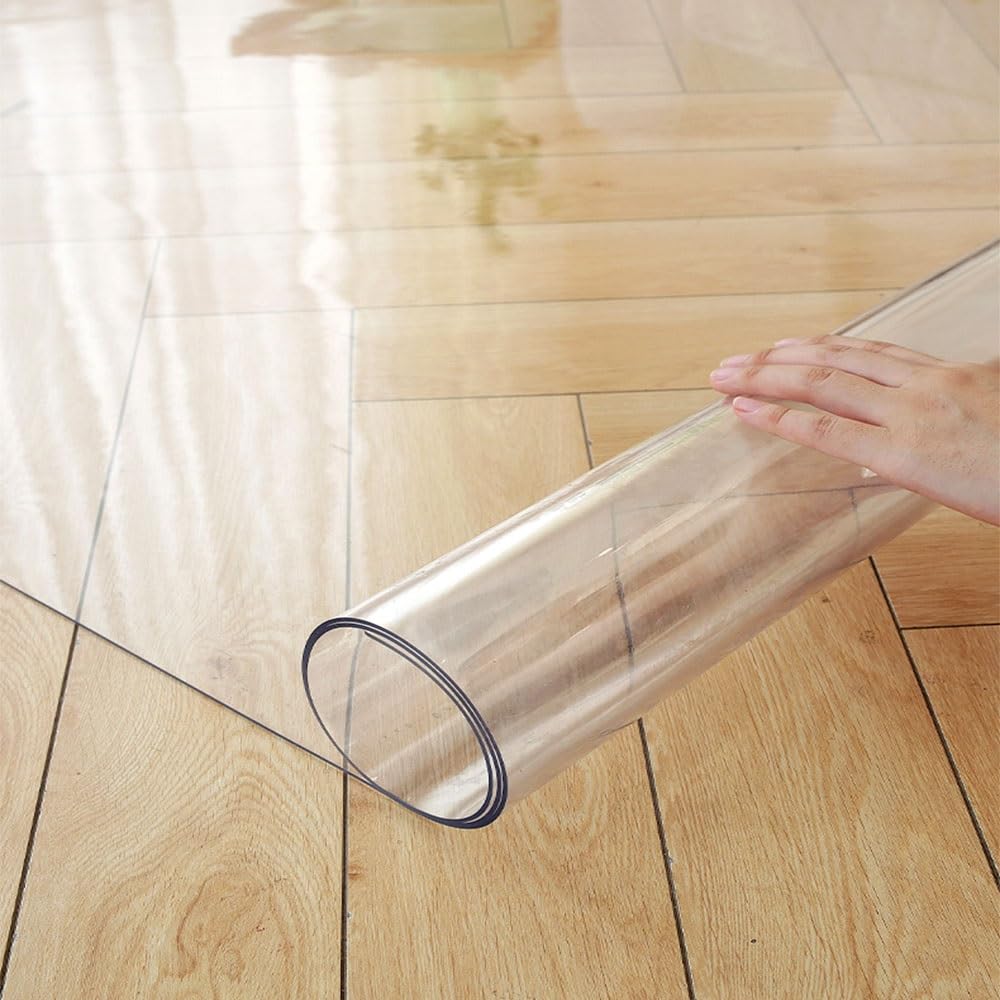 Clear Office Chair Mat Plastic Computer Desk Chair Mats Anti-Slip Floor Protecto Transparent Floor Mat for Rolling Chairs