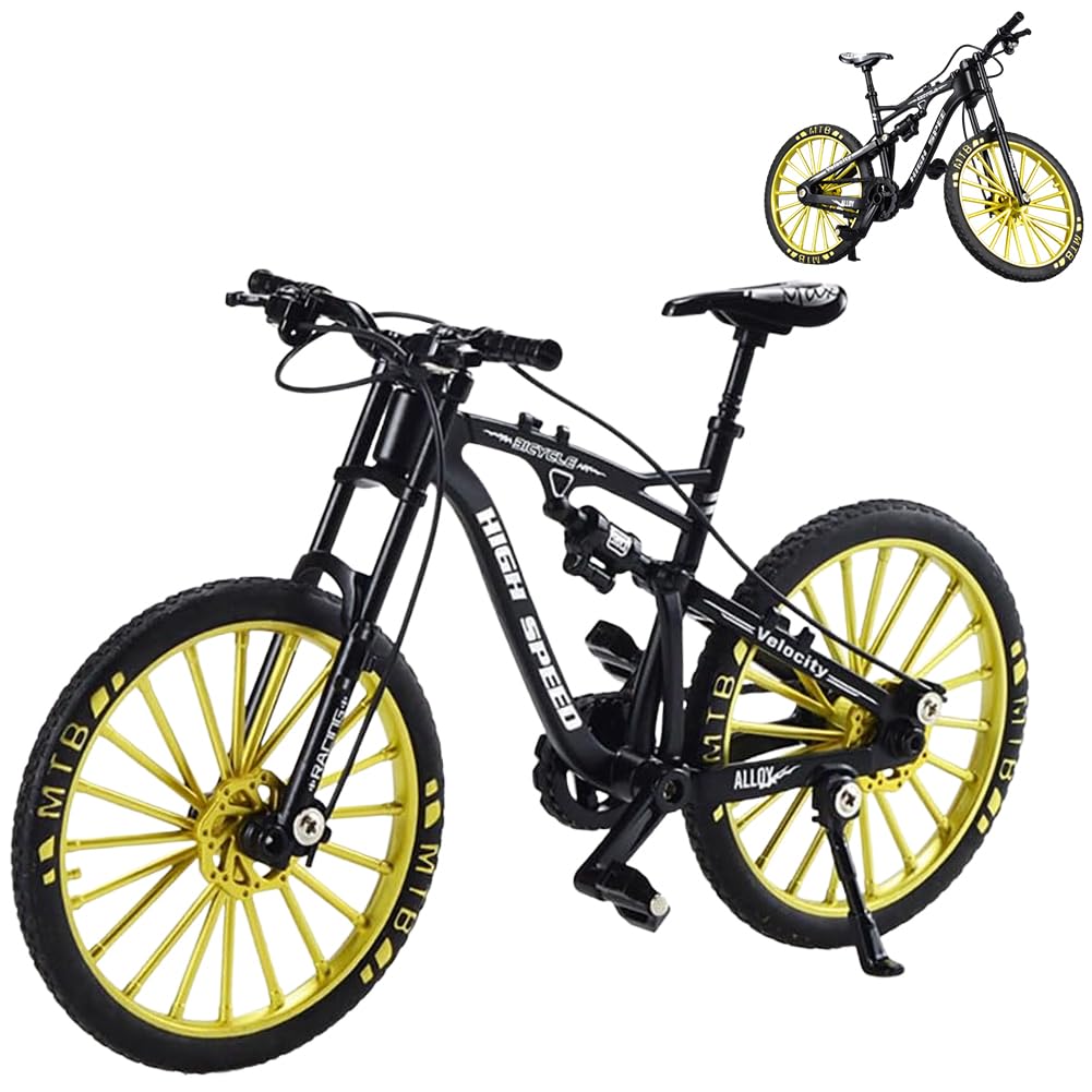 CRTLNYH Finger Mountain Bike, Finger Bicycle Model,Mountain Bike Model,Mini Bicycle Alloy Bicycle Model,Learning Game,Birthday Party Gift,17.8 * 10.8 * 6CM (Black)