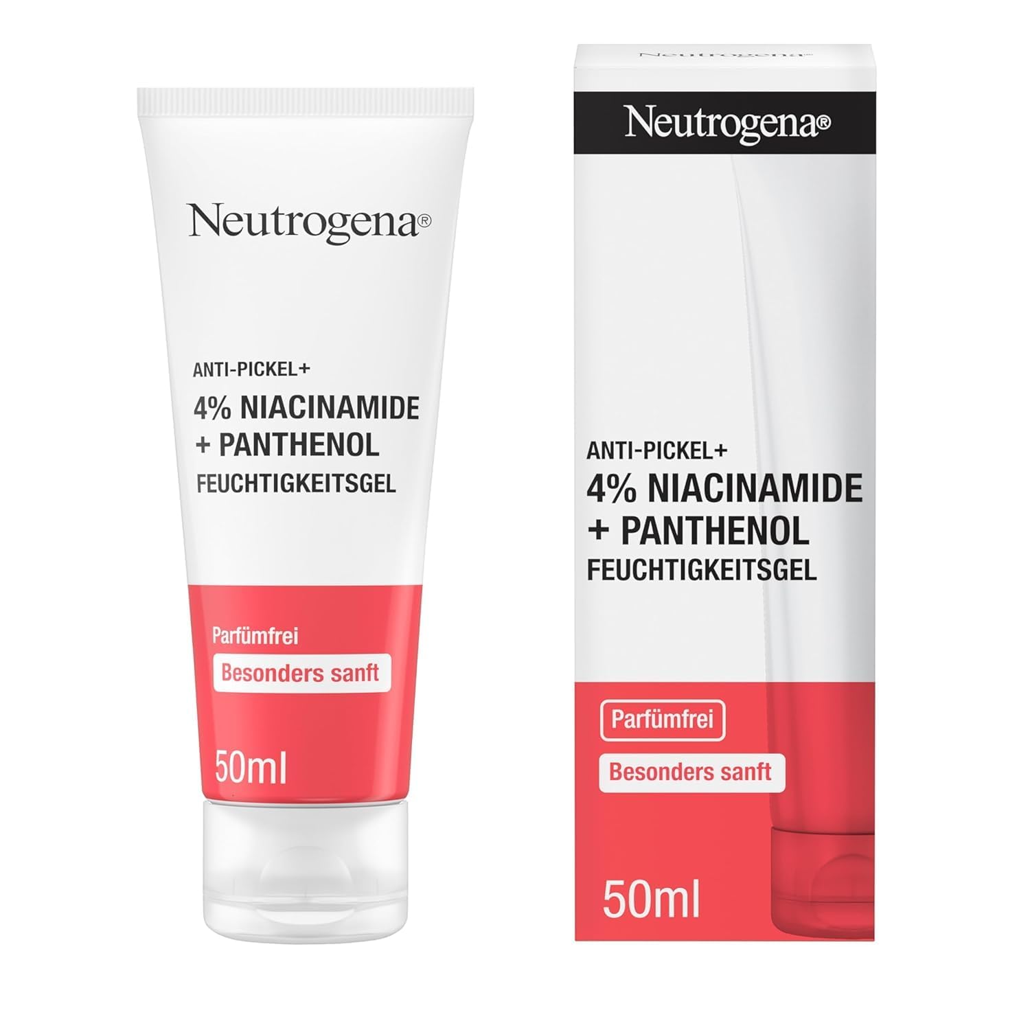 Neutrogena Anti-​brufolo + gel idratante 4% niacinamidi + pantenolo (50 ml) – senza profumo per una cura delicata sulla pelle impura