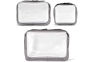Aootech 3 Pack Clear Cosmetics Makeup Bags Set