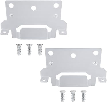 116791 105307 Mounting Plates Replacement for IKEA Bed Frame Brackets Part | 116791 2 X Mounting Plate and 105307 6 X Screws Spare Hardware Parts Compatible Hemnes Malm Brimnes Ingatorp Tarva Kritte