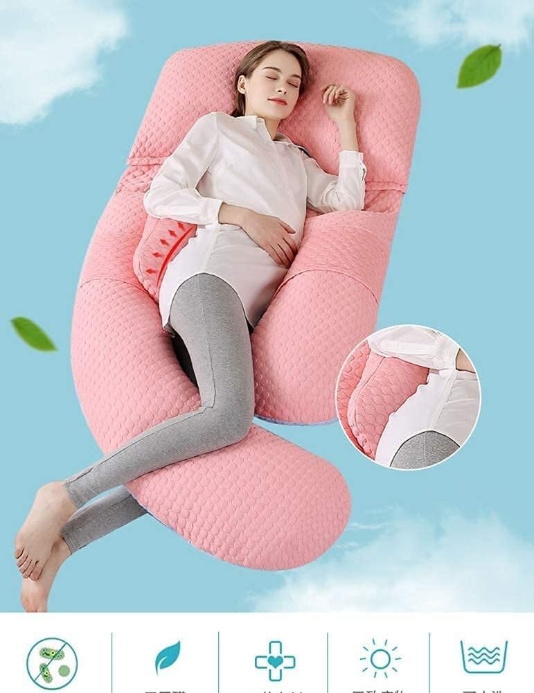 Pregnancy Pillow for Sleeping, U-Shaped Full Body Maternity Pillow with Washable Cover, Support for Back, Belly & Legs, Ideal