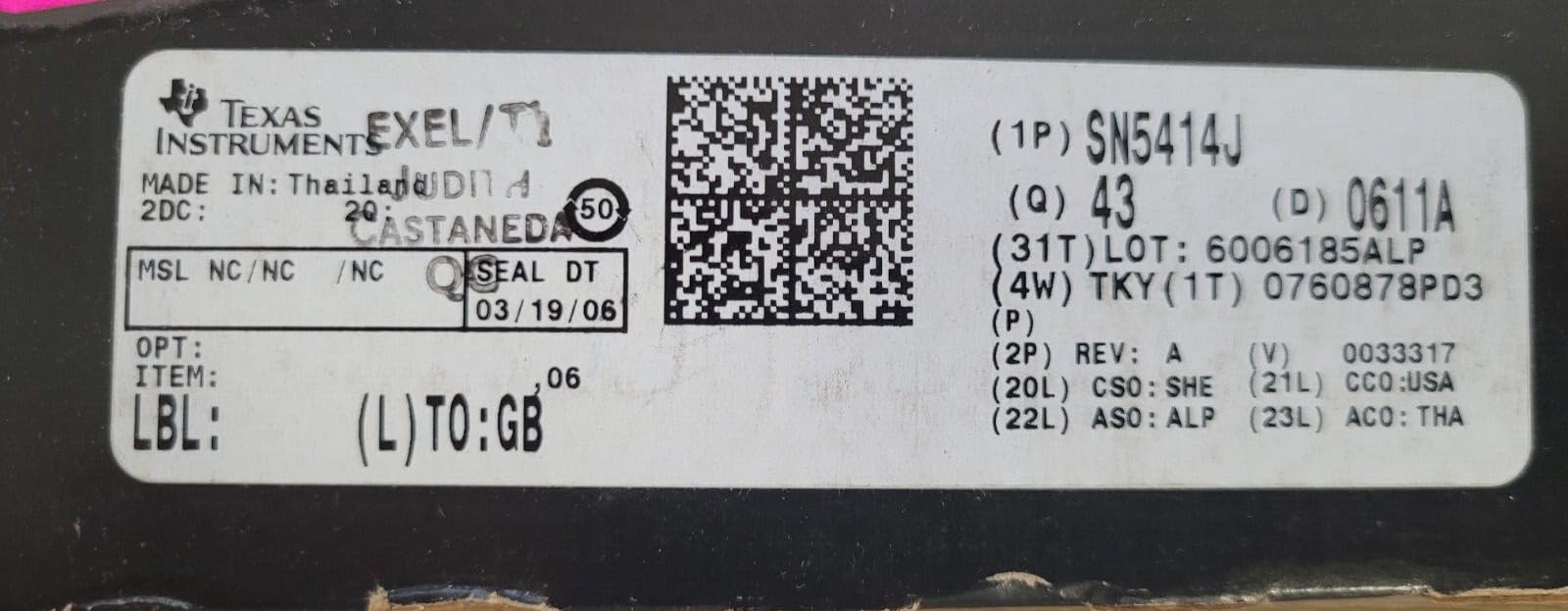 (1 PC) SN5414J Texas Instrument
