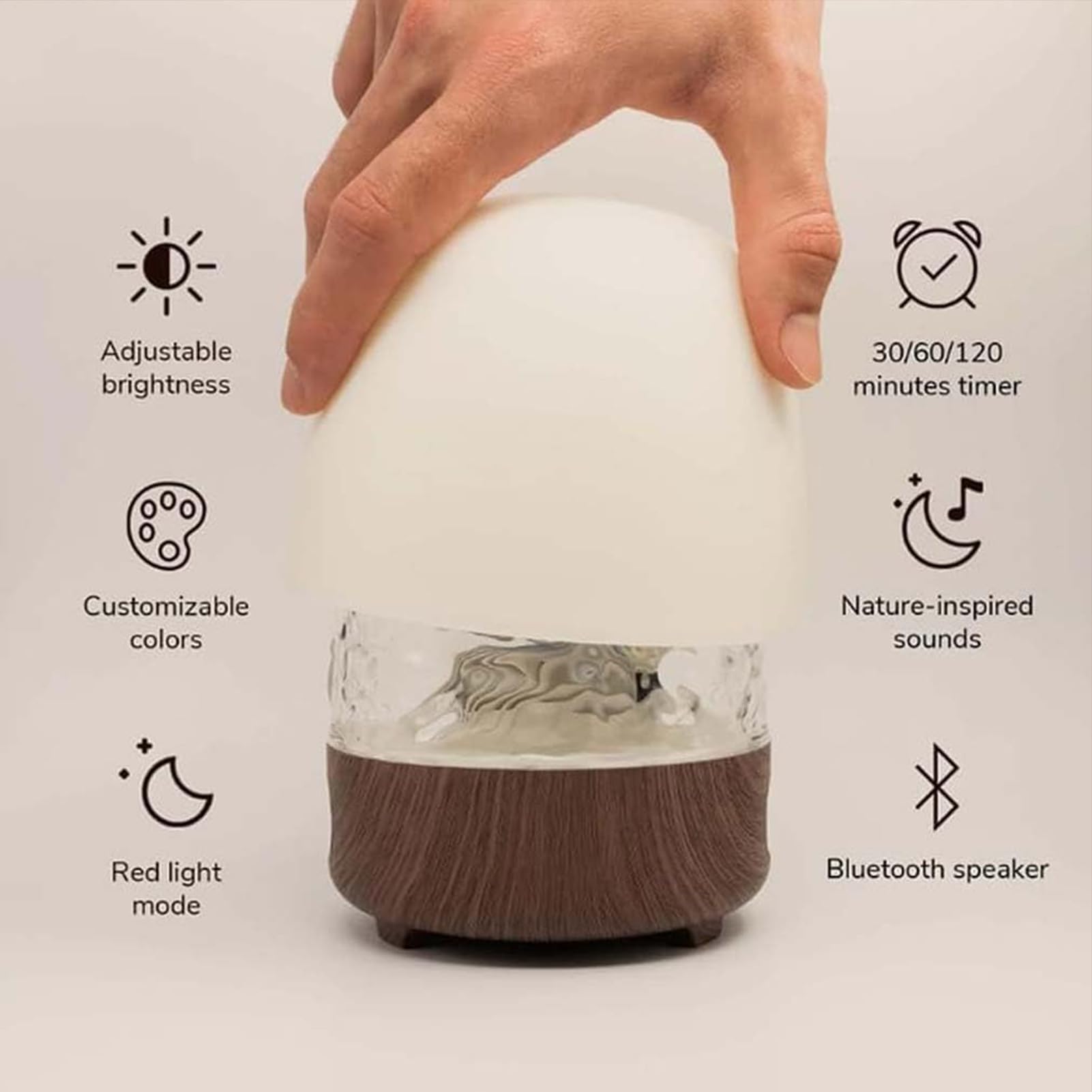 Lampada da Tavolo a LED con luci notturne a Forma di Luna con Altoparlante, dimmerabile con Telecomando per Soggiorno, Camera da Letto, cameretta dei Bambini, scrivania, Viaggi, ad