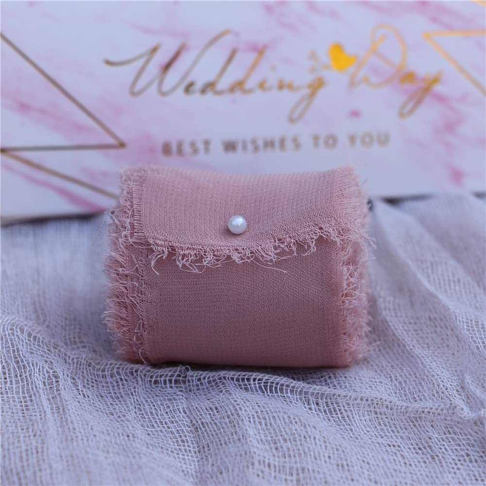 4,5 cm x 5,5 m Staubblaues, ausgefranstes Chiffon-Seidenband, handgefertigte Fransen, Bandsträuße, Hochzeitseinladung, Geschenkverpackung, Flatlay-Dekor, Lila