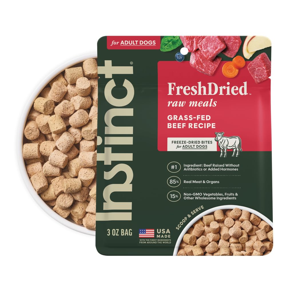 Instinct Freeze Dried Raw Meals, Natural Dry Dog Food, Grain Free - Real Beef, 3 oz. Bag