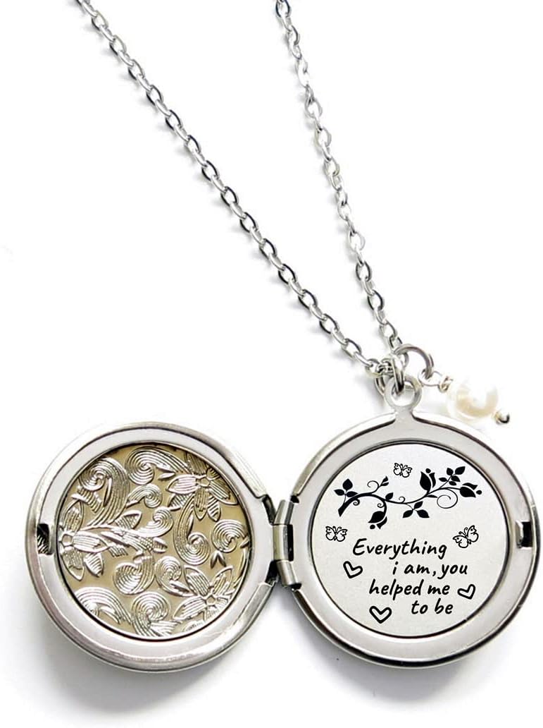 DJwindfy Hidden Message Locket Necklace Mothers Day Gifts Mother Appreciation Gifts Mom Birthday Christmas Gifts Mother of Bride Wedding Gifts