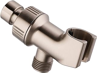 Universal Shower Head Holder for Handheld Shower Head, Adjustable Shower Arm Mount Bracket with Brass Swivel Ball, Shower Head Support - Brushed Nickel