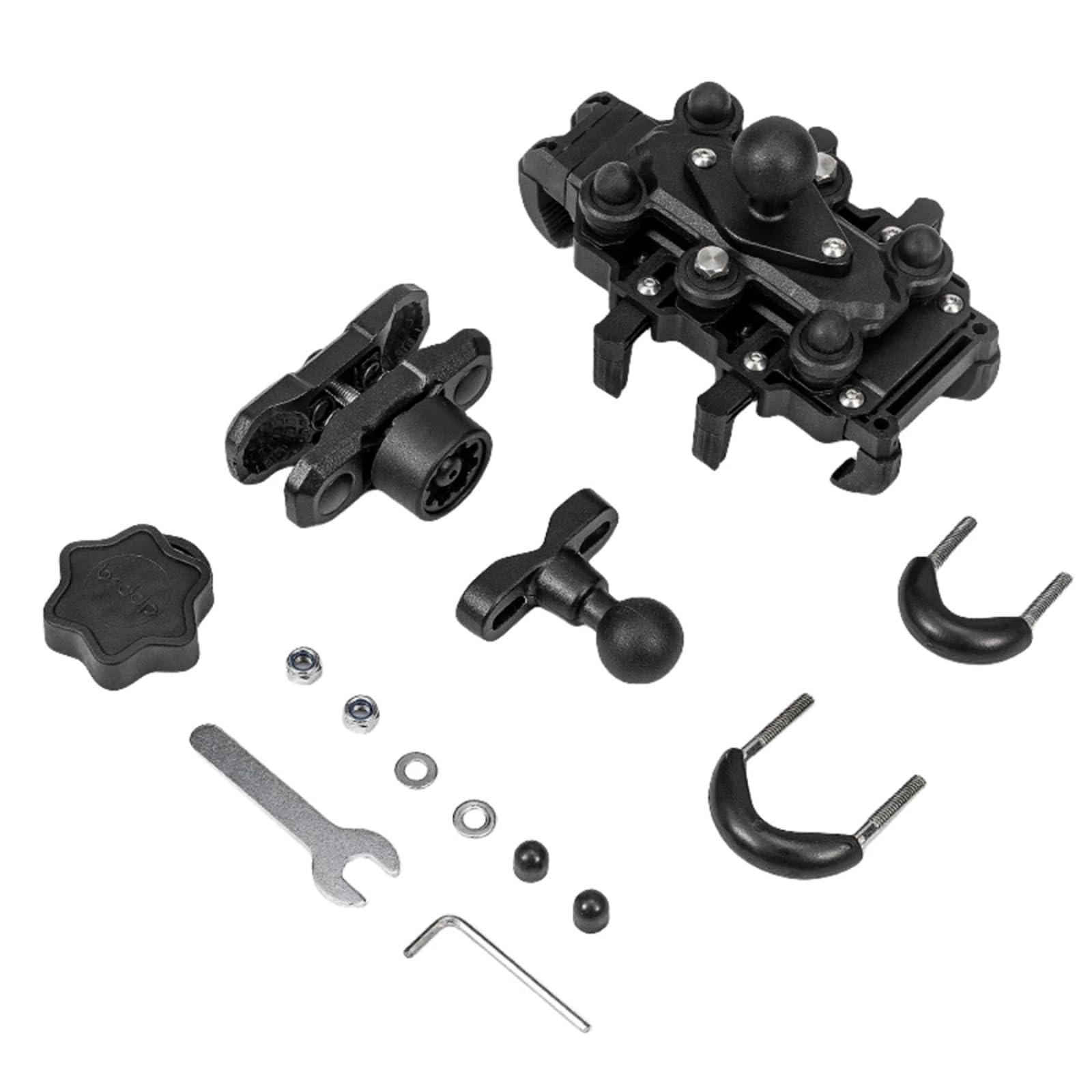 Support Telephone Velo Support Téléphone pour Moto Vue À 360 ° Antichoc Antivol Fixation À Huit Griffes Support GPS Clip Accessoires Vélo Scooter Telephone Moto Rotation(Mirror)