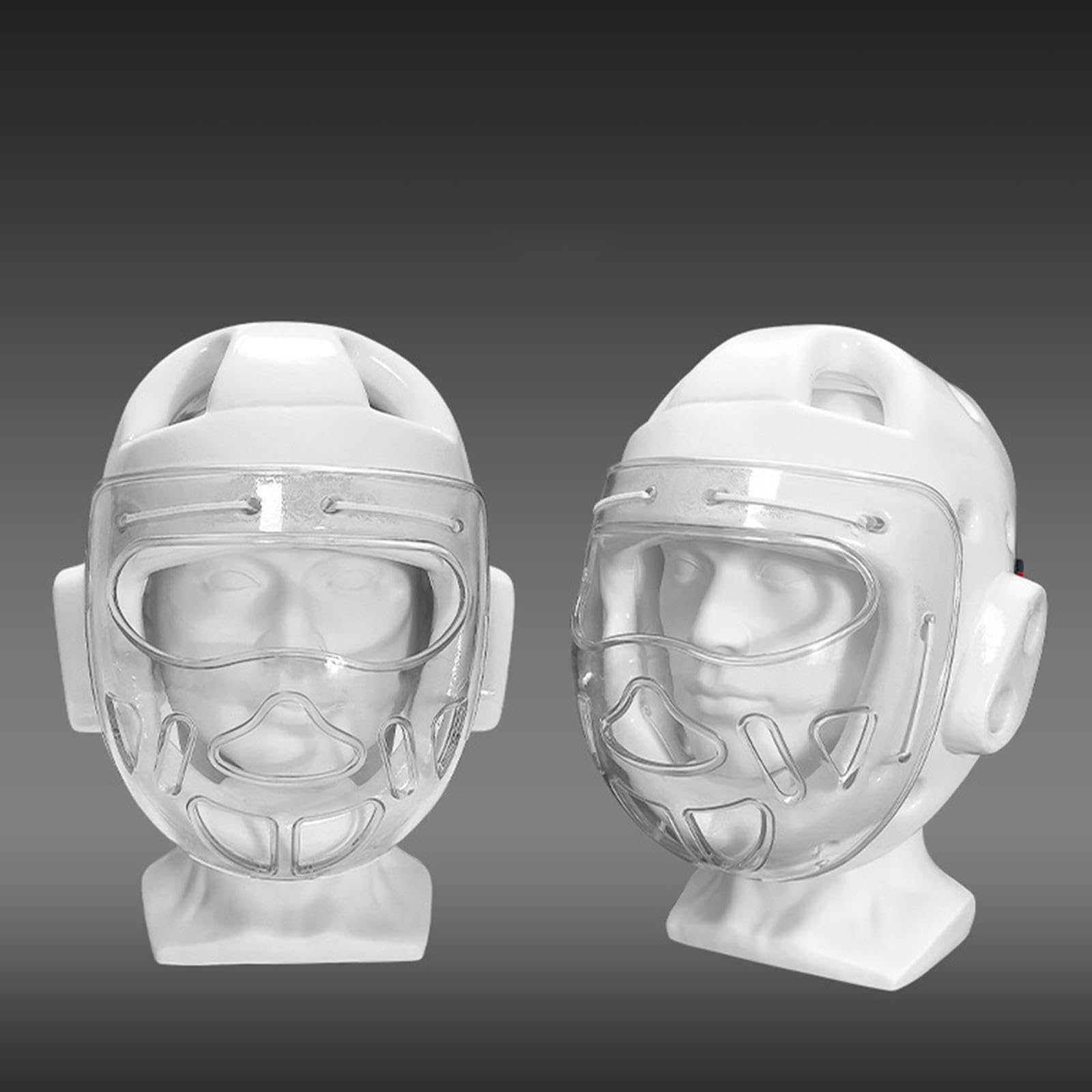 Maschera per karate, casco da boxe, per arti marziali, kickboxing, sparring, XL, bianco