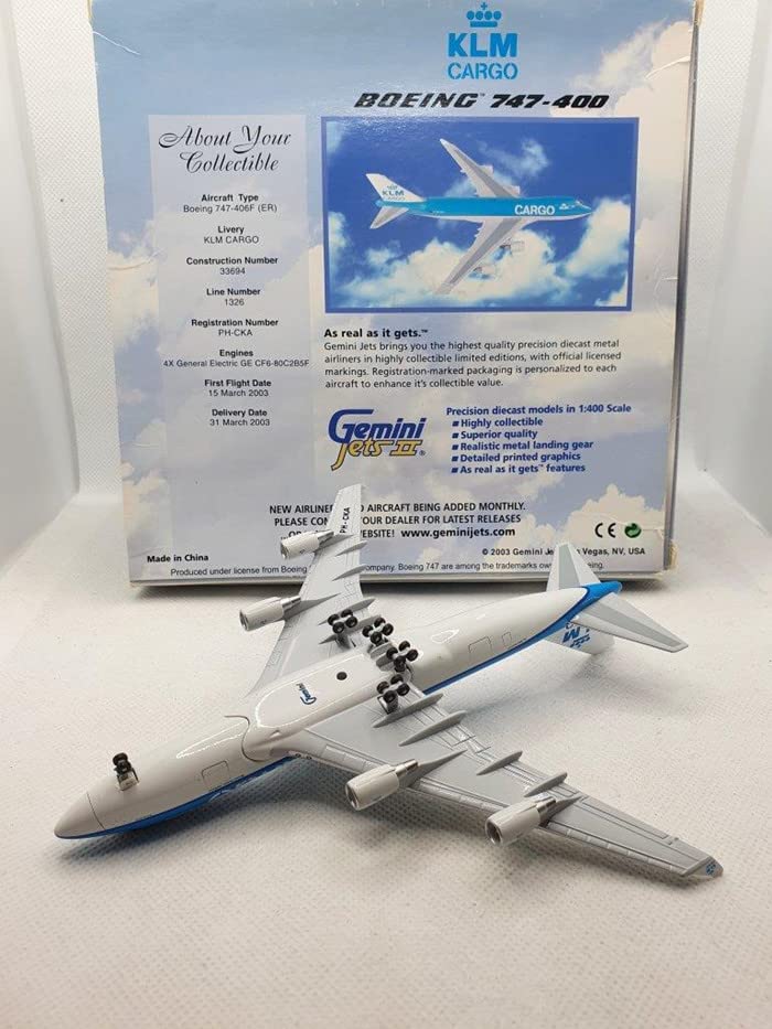 Amazon.com: GeminiJets for KLM for Boeing B747-400F PH-CKA Cargo 1