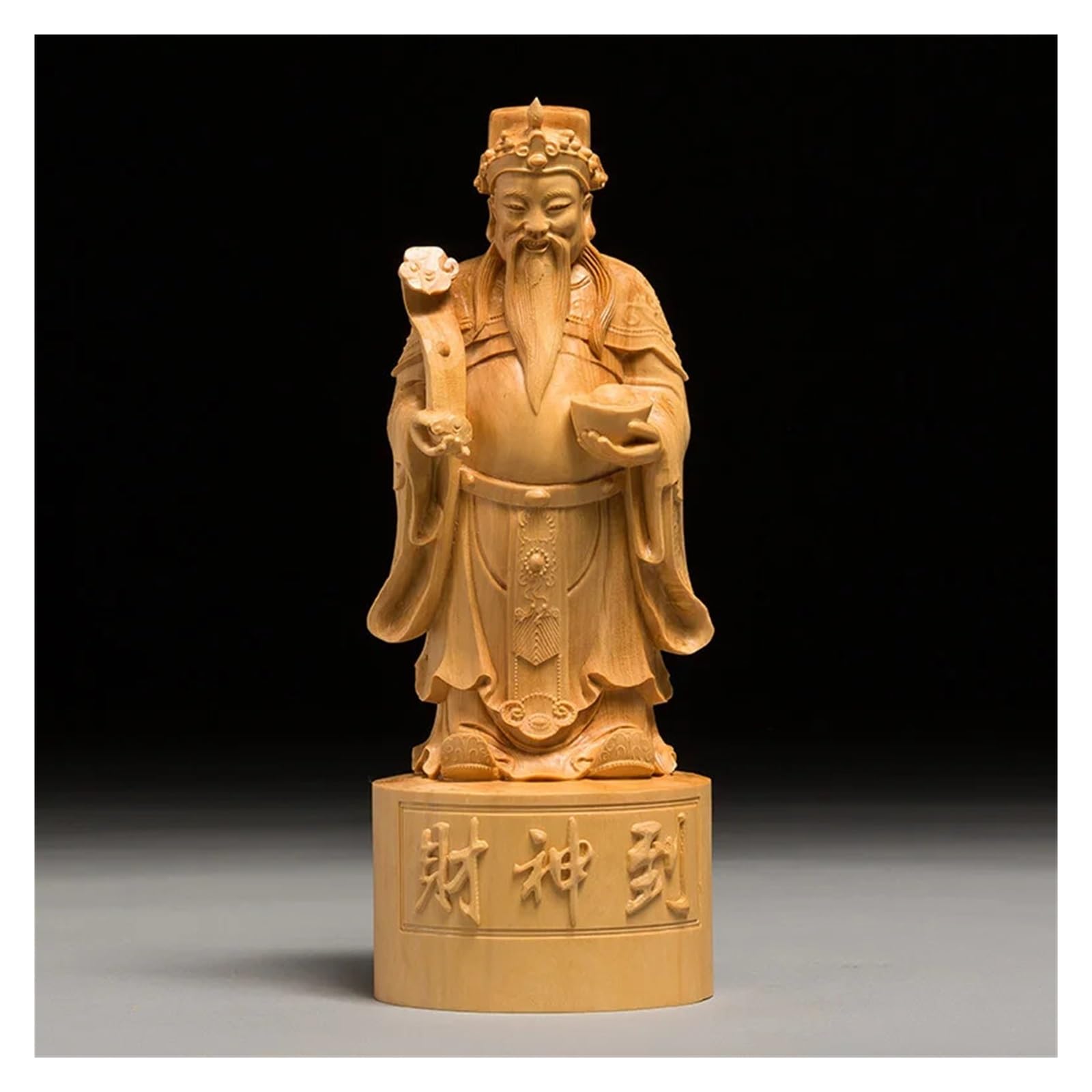 TEESONG Bookshelf Decor Artistic Wooden Statue, Chinese Feng Shui Desktop Decoration Ornaments Home Decoration