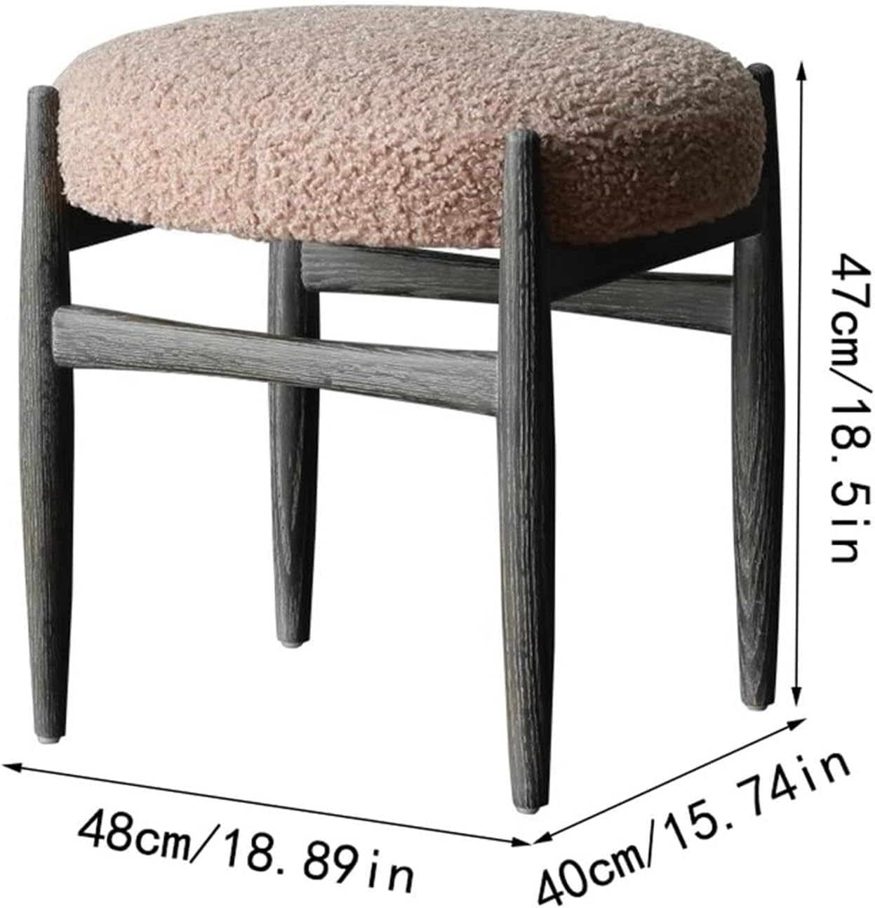 Foot Stool Nordic Dressing Stool Wooden Velvet Shoe Changing Makeup Entrance Door Stool Living Room Ottoman