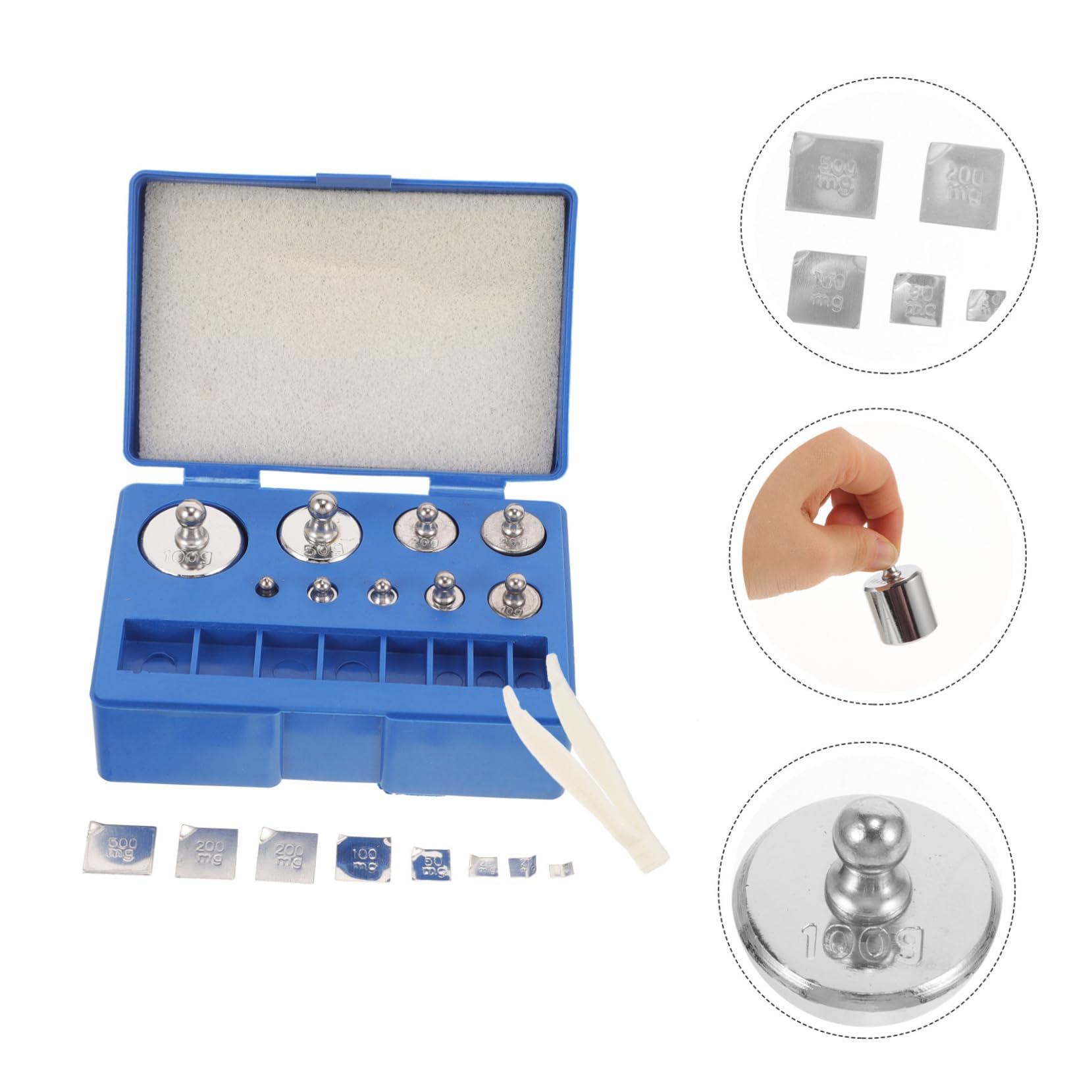 HEALEEP Sturdy Calibration Weight Set 10mg-100g Precision Weights for Digital Scale Educational Digital Scale Weight Balance Weights