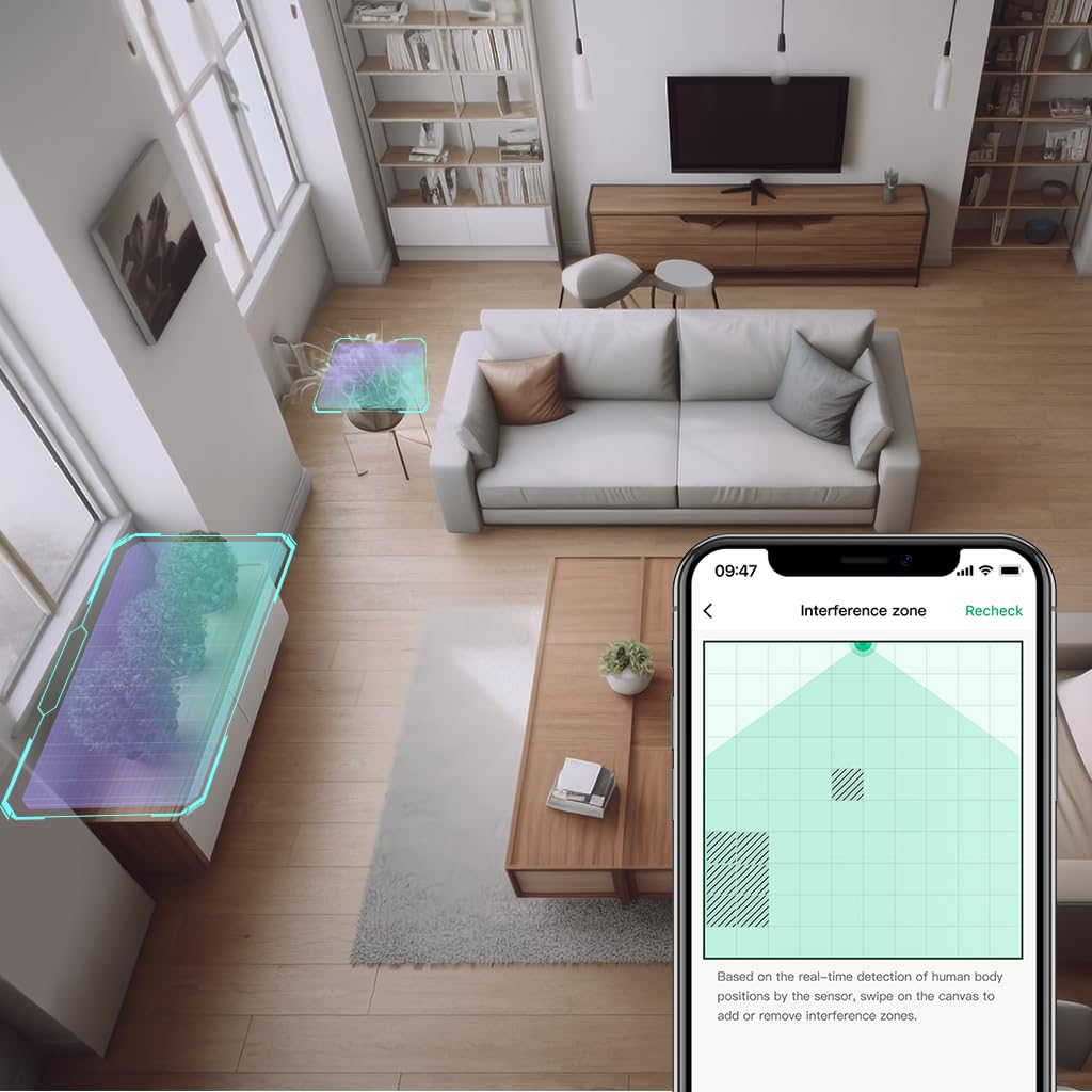 eMotion Ultra Sensor Inteligente de Presencia con Radar mmWave de 60GHz WiFi, IR, Luminosidad, Temperatura y Humedad, Compatible con MQTT Home Assistant, Alexa y Google Home