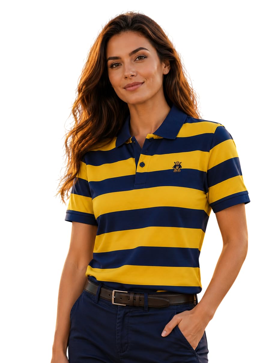 fery london Women’s Matty Fabric Polo T-Shirt | Stylish Collar Design with Contrast Detail | Short Sleeve Casual & Office Wear Top-picture-22