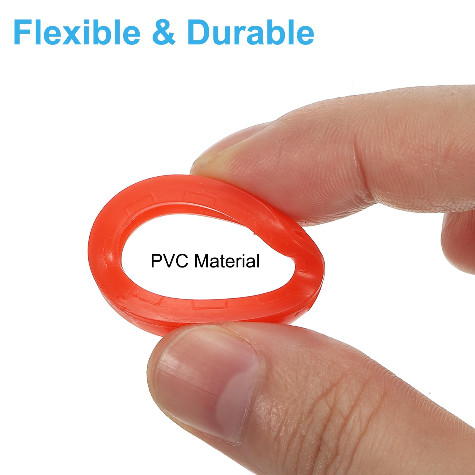 PATIKIL Key Cap Cover Rings, 30Pcs 22mm Keys Identifier Coding Tags PVC Sleeve for Office House Apartment Red - Image 4