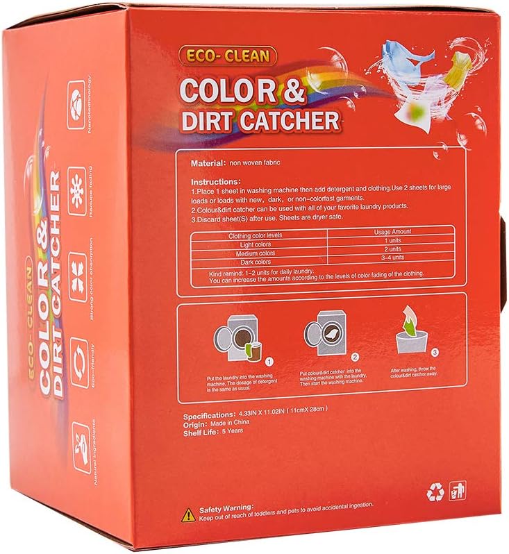 Dye Trapping Sheets, Color Keeper Sheets for Laundry, Prevent Light