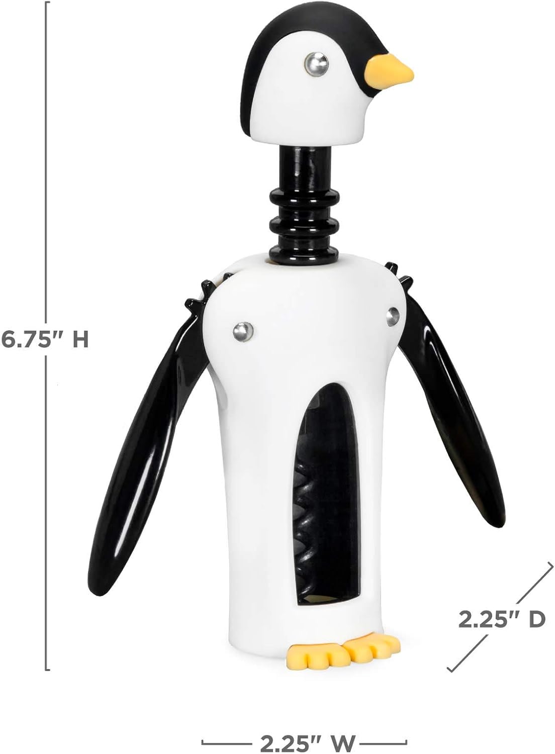 Amazon Crazy 🔥 Deals True Zoo Penguin Gifts Winged Penguin Corkscrew Soft-Touch Wine Bottle Cork Opener Remover Kit Portable Waiters Use, 8.25, Multicolor
